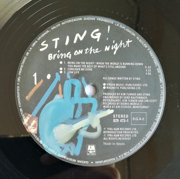 Sting Bring On The Night-2xLP, Vinilos, Historia Nuestra