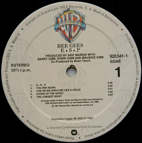 Bee Gees, E·S·P-LP, Vinilos, Historia Nuestra