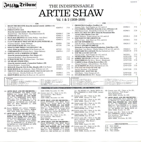 Artie Shaw and His Orchestra, The Indispensable-CD, CDs, Historia Nuestra