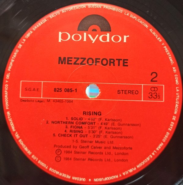 Mezzoforte, Rising-LP, Vinilos, Historia Nuestra