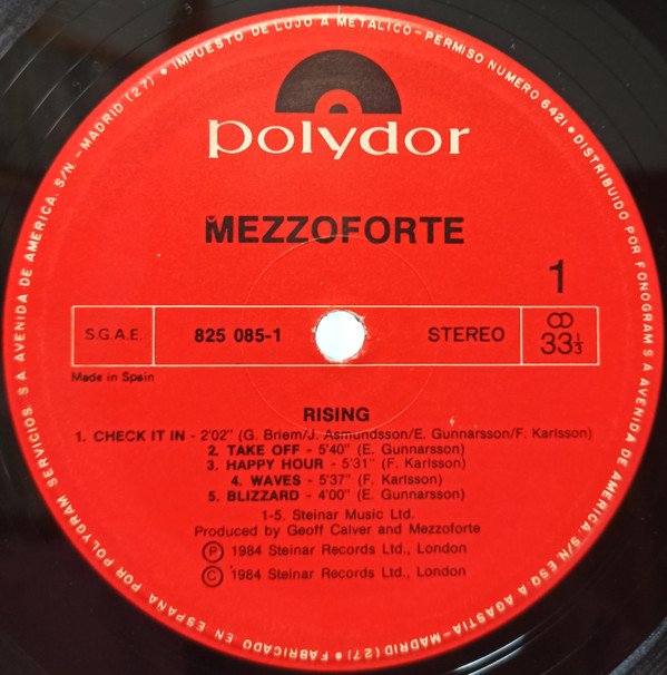 Mezzoforte, Rising-LP, Vinilos, Historia Nuestra