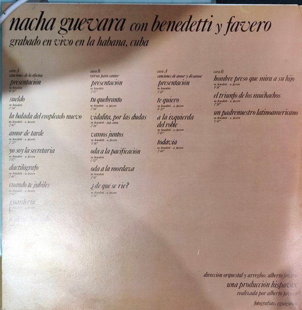 Nacha Guevara Canta Benedetti En vivo-LP, Vinilos, Historia Nuestra