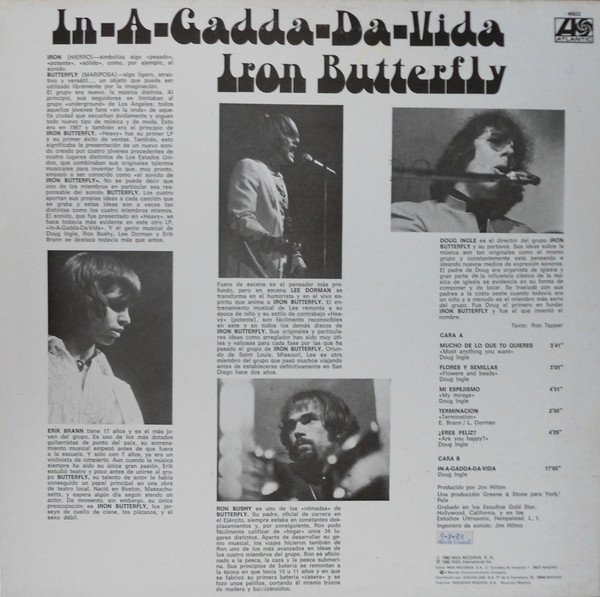 Iron Butterfly In-A-Gadda-Da-Vida-LP, Vinilos, Historia Nuestra