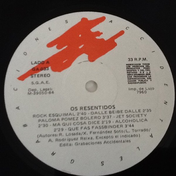 Os Resentidos, Vigo Capital Lisboa-LP, Vinilos, Historia Nuestra