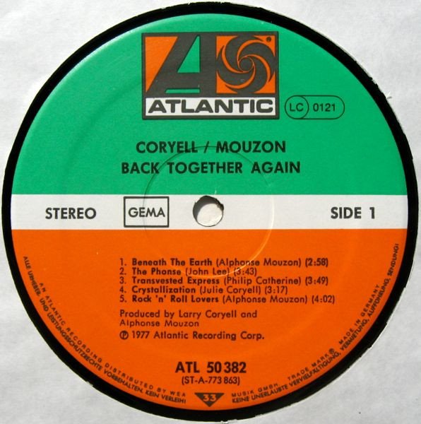 Coryell  Mouzon, Back Together Again-LP, Vinilos, Historia Nuestra