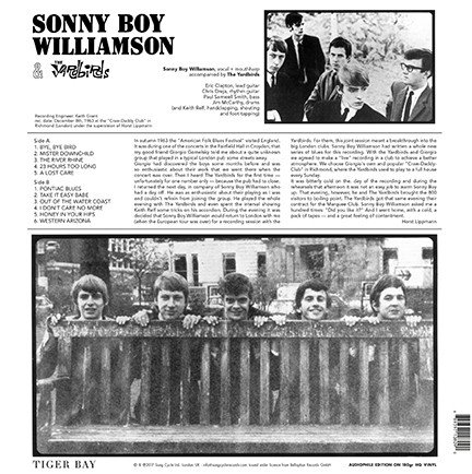 Sonny Boy Williamson& The Yardbirds Sonny Boy Williamson & The Yardbirds-LP, Vinilos, Historia Nuestra