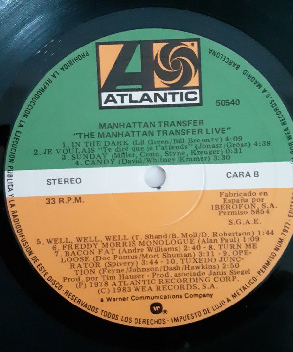 The Manhattan Transfer, Live-LP, Vinilos, Historia Nuestra