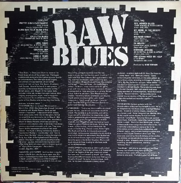 Various, Raw Blues-LP, Vinilos, Historia Nuestra