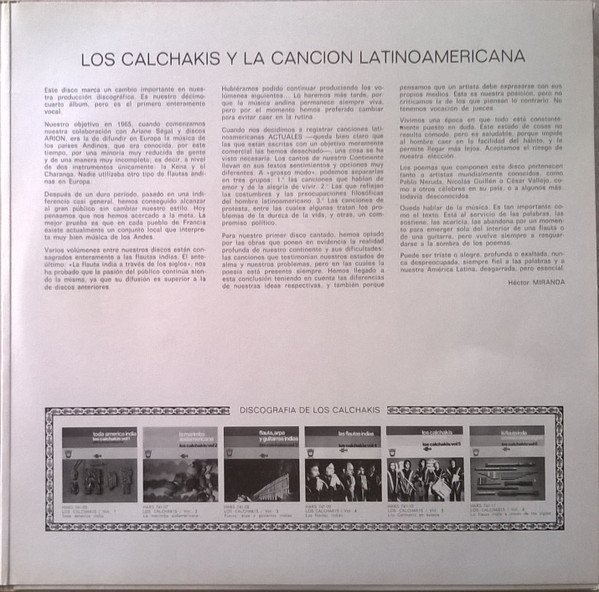 Los Calchakis, Vol8-LP, Vinilos, Historia Nuestra