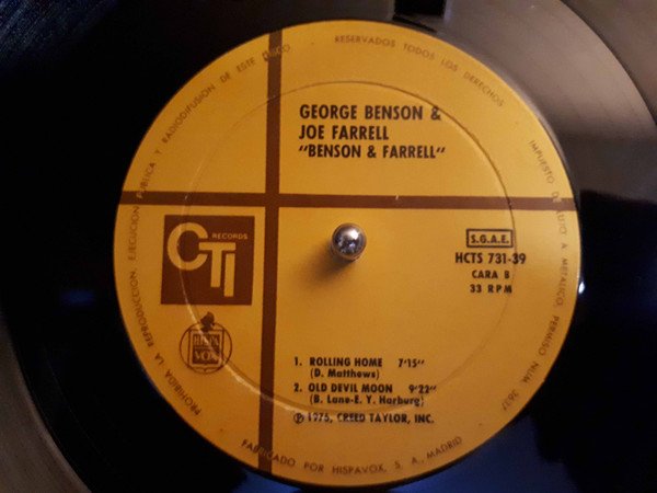 George Benson & Joe Farrell Benson & Farrell-LP, Vinilos, Historia Nuestra