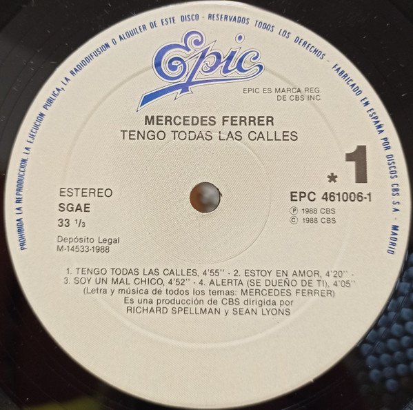 Mercedes Ferrer, Tengo Todas Las Calles-LP, Vinilos, Historia Nuestra