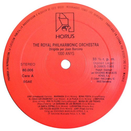 The Royal Philharmonic Orchestra* , Director: Joan Barcons* 1.000 Anys-LP, Vinilos, Historia Nuestra