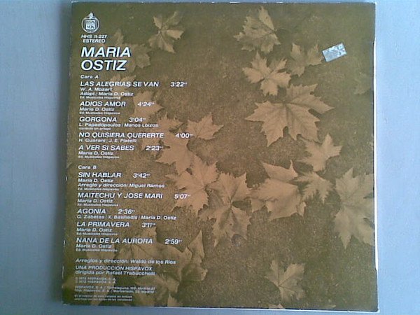 Maria Ostiz, Maria Ostiz-LP, Vinilos, Historia Nuestra