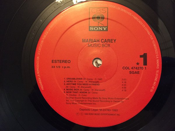 Mariah Carey, Music Box-LP, Vinilos, Historia Nuestra