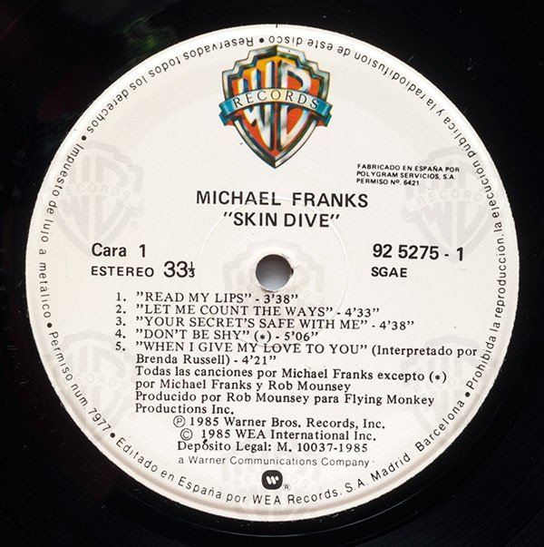 Michael Franks, Skin Dive-LP, Vinilos, Historia Nuestra