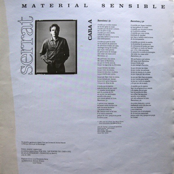 Serrat* Material Sensible -LP, Vinilos, Historia Nuestra