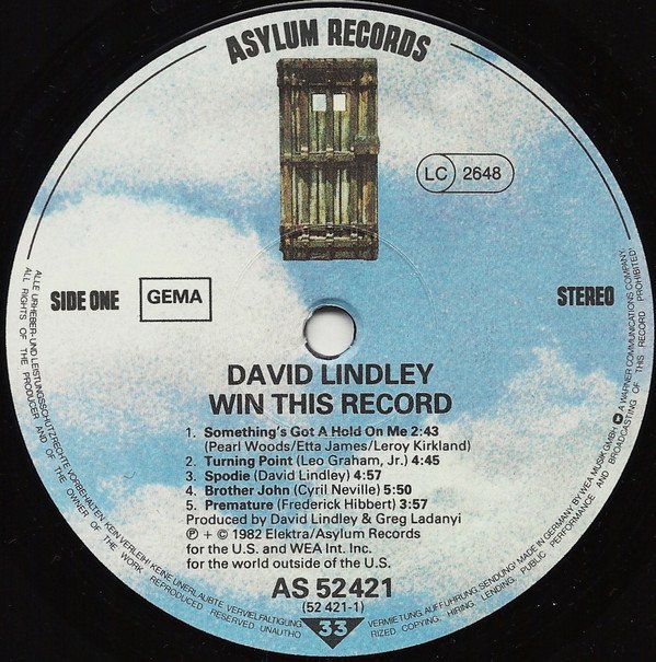 David Lindley And El Rayo X, Win This Record!-LP, Vinilos, Historia Nuestra