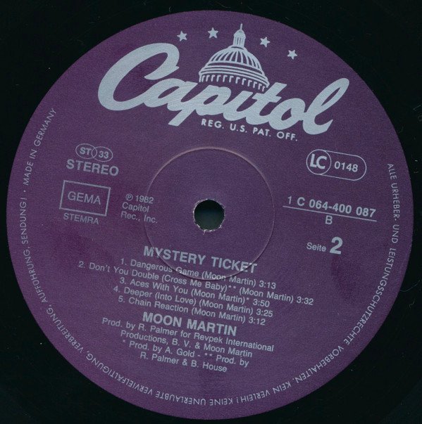 Moon Martin, Mystery Ticket-LP, Vinilos, Historia Nuestra