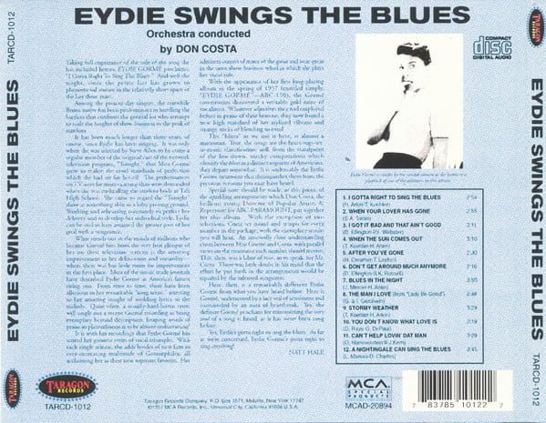 Eydie Gormé Eydie Swings The Blues-CD, CDs, Historia Nuestra