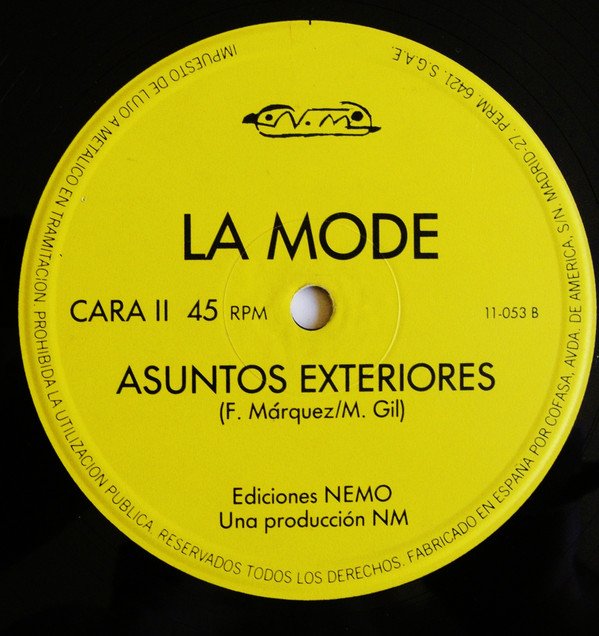 La Mode, Asuntos Exteriores-12 inch, Vinilos, Historia Nuestra