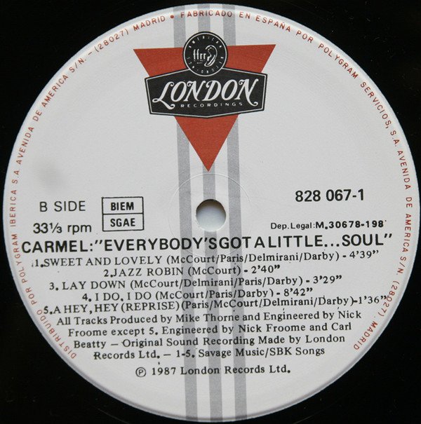 Carmel , Everybody's Got A LittleSoul-LP, Vinilos, Historia Nuestra