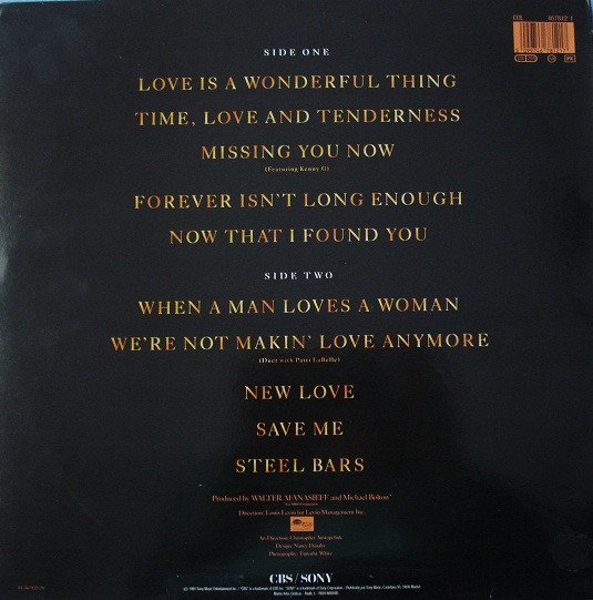 Michael Bolton, Time Love And Tenderness-LP - Historia Nuestra