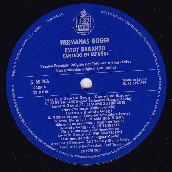 Hermanas Goggi Estoy Bailando (Cantado En Español)-LP, Vinilos, Historia Nuestra