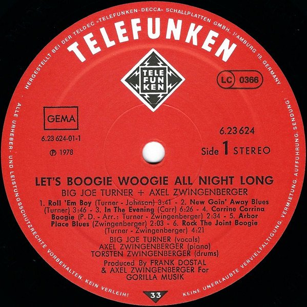 Big Joe Turner, Let's Boogie Woogie All Night Long-LP, Vinilos, Historia Nuestra