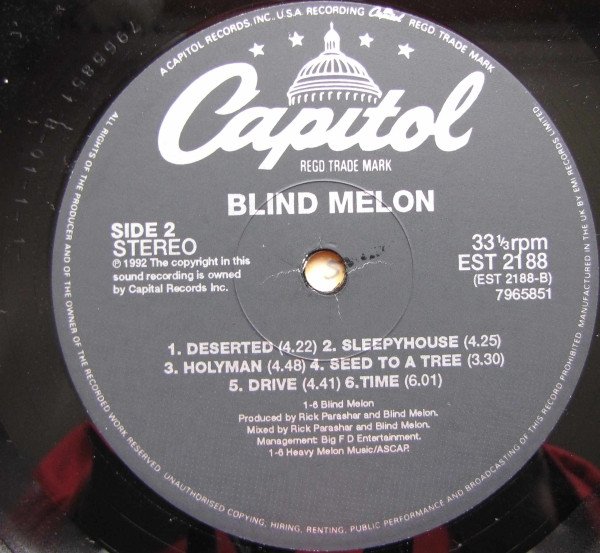 Blind Melon, Blind Melon-LP, Vinilos, Historia Nuestra