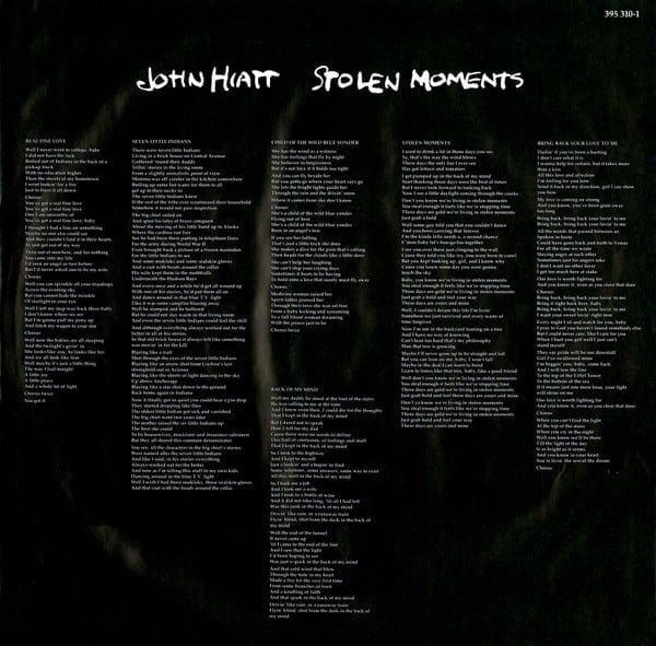 John Hiatt Stolen Moments-LP, Vinilos, Historia Nuestra