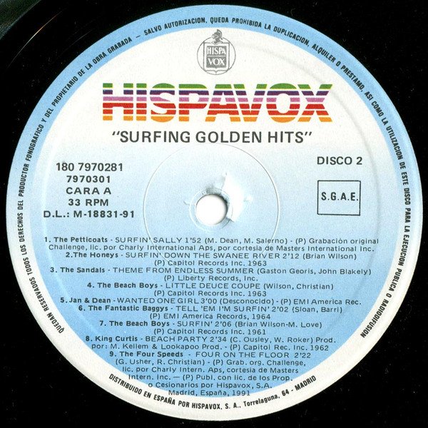 Various, Surfing Golden Hits-LP, Vinilos, Historia Nuestra