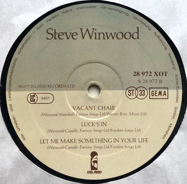 Steve Winwood Steve Winwood-LP, Vinilos, Historia Nuestra