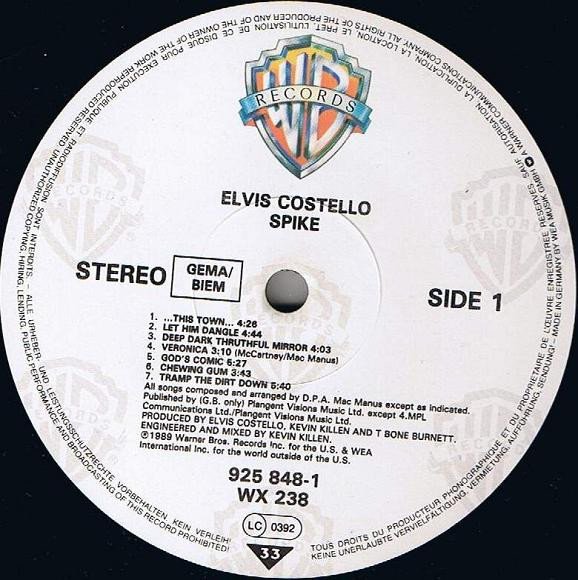 Elvis Costello Spike-LP, Vinilos, Historia Nuestra