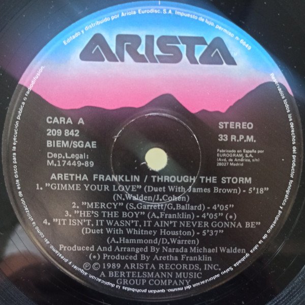 Aretha Franklin, Through The Storm-LP, Vinilos, Historia Nuestra