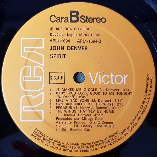 John Denver Spirit-LP, Vinilos, Historia Nuestra