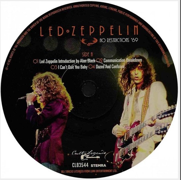 Led Zeppelin, No Restrictions '69-LP, Vinilos, Historia Nuestra