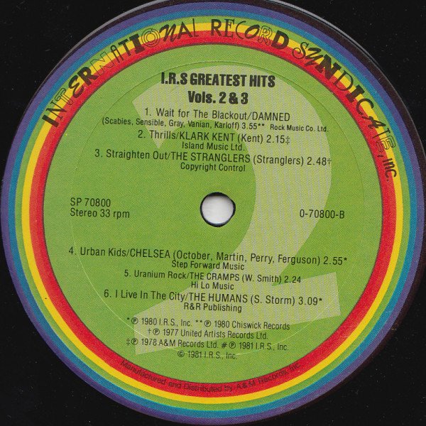 Various, IRS Greatest Hits Vols 2 & 3-LP, Vinilos, Historia Nuestra