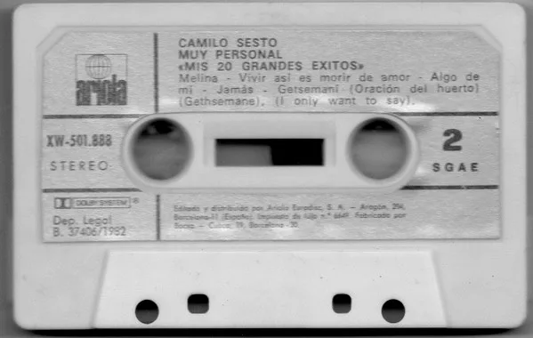 Camilo Sesto, Muy Personal - Mis 20 Grandes Exitos-Tape, Cintas y casetes, Historia Nuestra