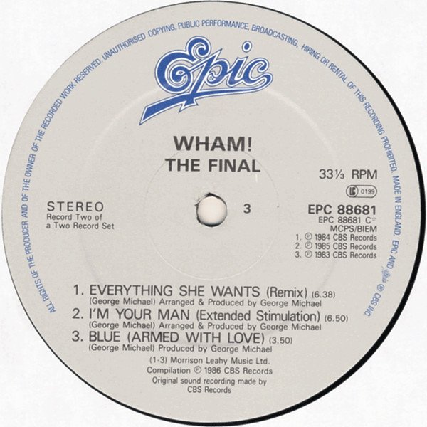 Wham!, The Final-LP, Vinilos, Historia Nuestra