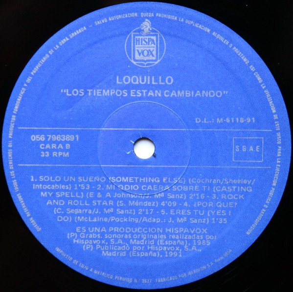 Loquillo, Los Tiempos Están Cambiando-LP, Vinilos, Historia Nuestra