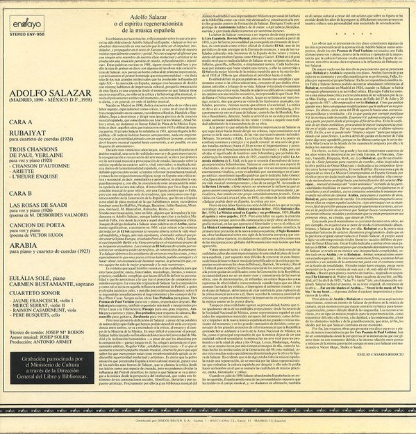 Adolfo Salazar - Canciones-LP, Vinilos, Historia Nuestra