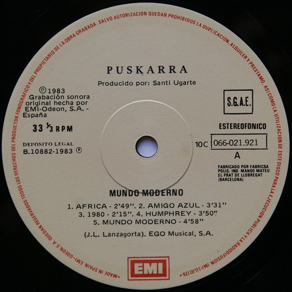 Puskarra Mundo Moderno-LP, Vinilos, Historia Nuestra