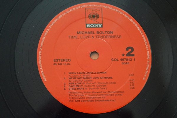 Michael Bolton, Time Love And Tenderness-LP - Historia Nuestra