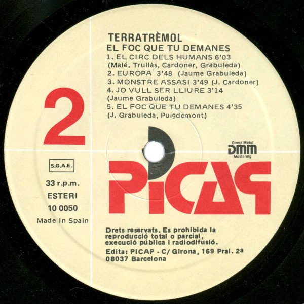 Terratrèmol El Foc Que Tu Demanes-LP, Vinilos, Historia Nuestra