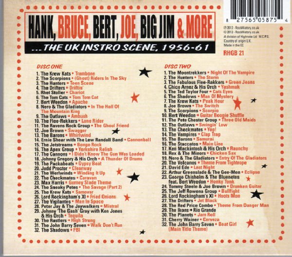 Various, Hank Bruce Bert Joe Big Jim & MoreThe UK Instro Scene 1956-61-CD, CDs, Historia Nuestra