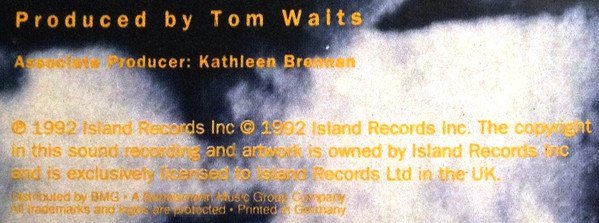 Tom Waits Bone Machine-LP, Vinilos, Historia Nuestra