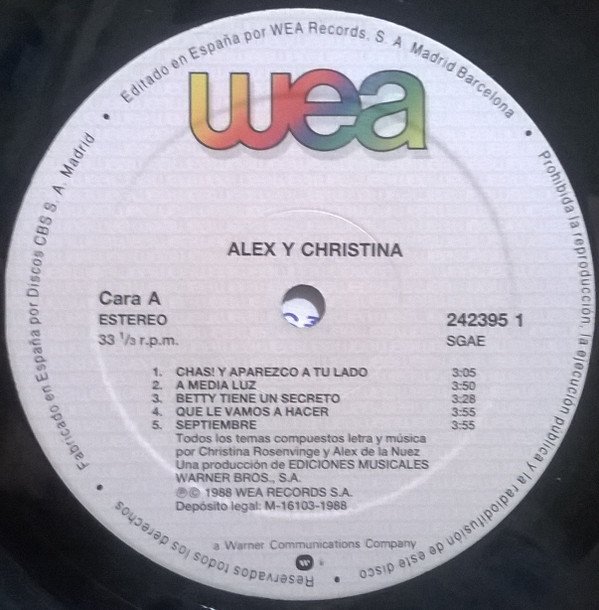 Alex and Christina, Alex & Christina-LP, Vinilos, Historia Nuestra