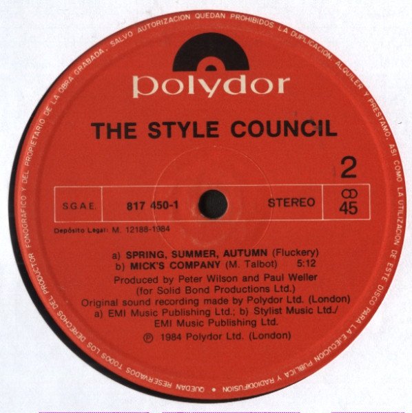 The Style Council My Ever Changing Moods-12, Vinilos, Historia Nuestra