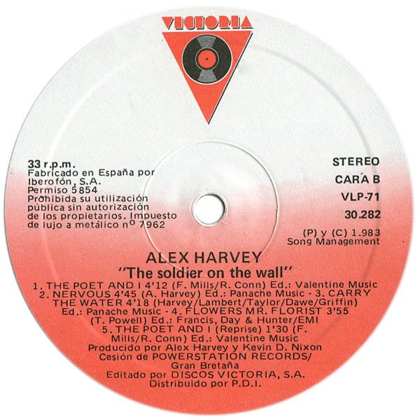 Alex Harvey, The Soldier On The Wall-LP, Vinilos, Historia Nuestra