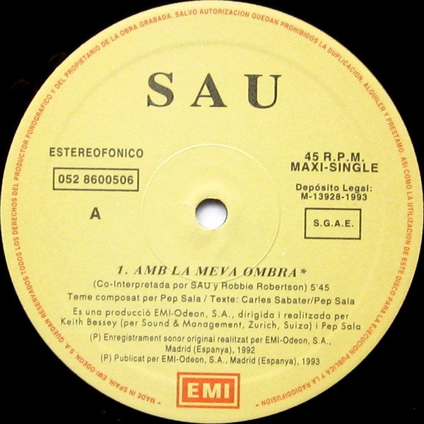 Sau Amb La Meva Ombra-12, Vinilos, Historia Nuestra